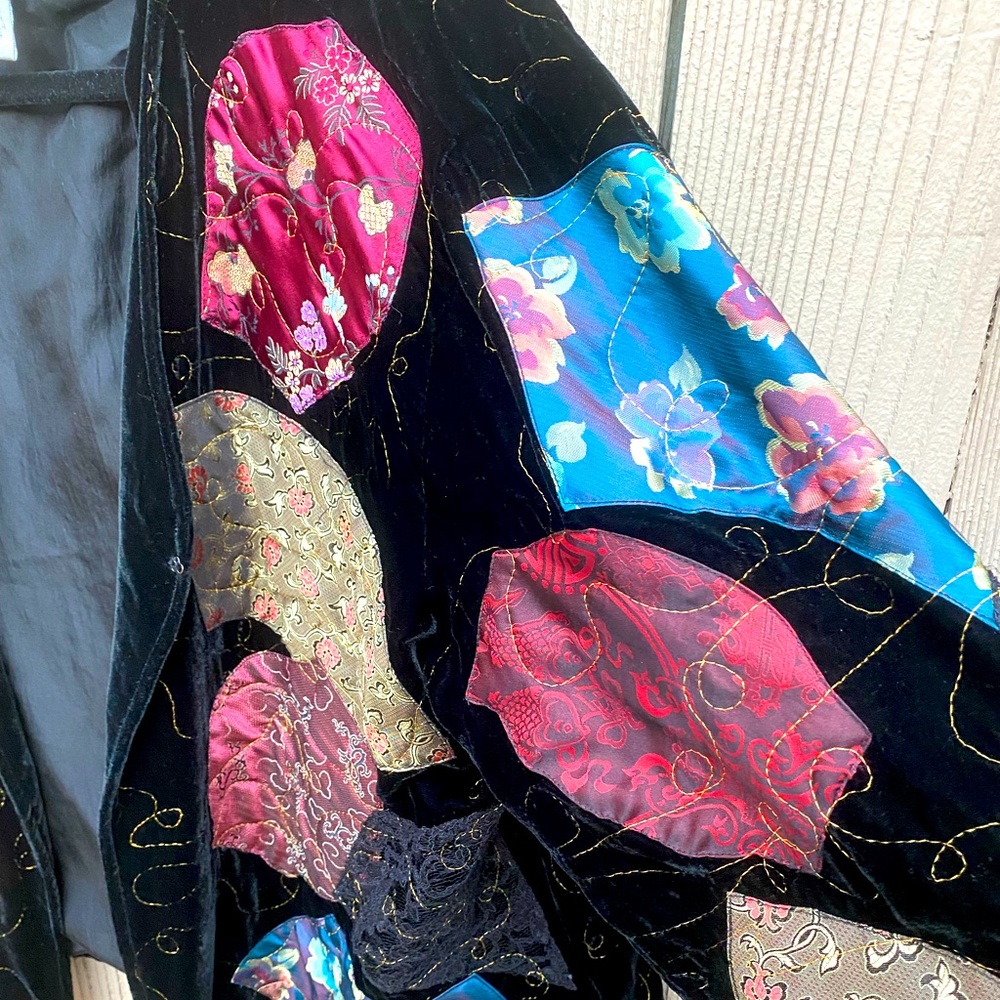 Patchwork Multi-Print Blazer Jacket - image 1